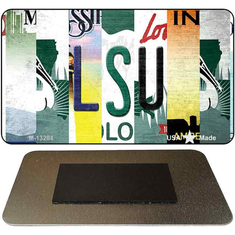 LSU Strip Art Novelty Metal Magnet M-13284