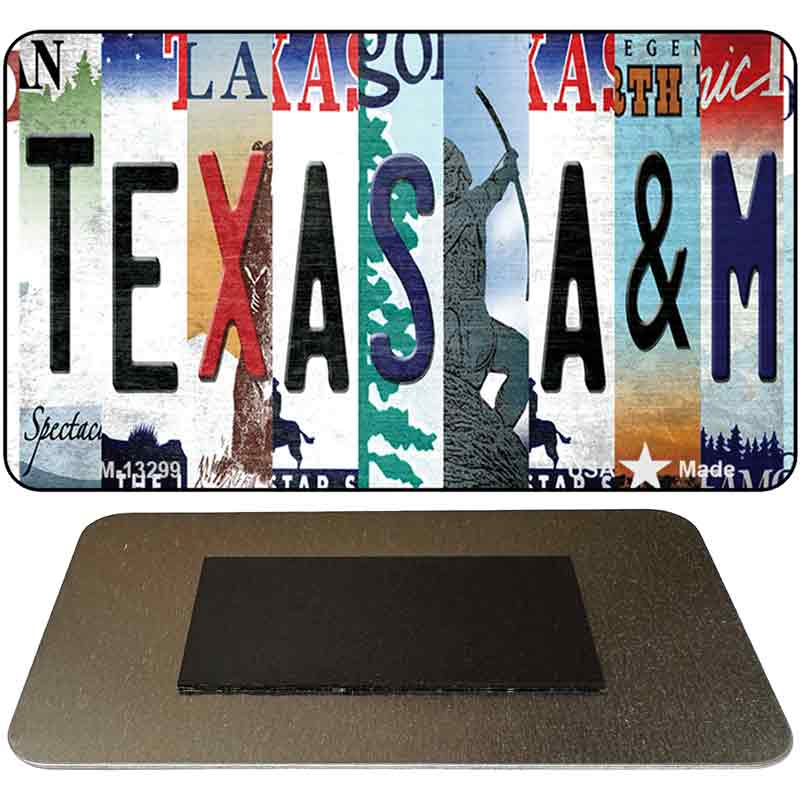 Texas A&M Strip Art Novelty Metal Magnet M-13299