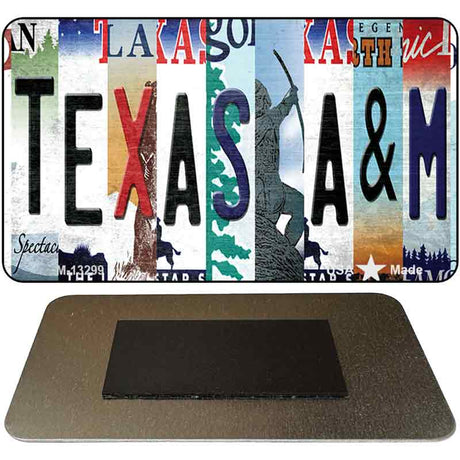 Texas A&M Strip Art Novelty Metal Magnet M-13299