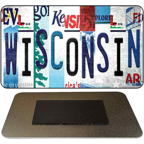 Wisconsin Strip Art Novelty Metal Magnet M-13304