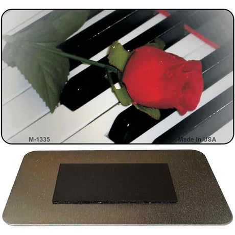 Piano Keys Red Rose Novelty Metal Magnet M-1335