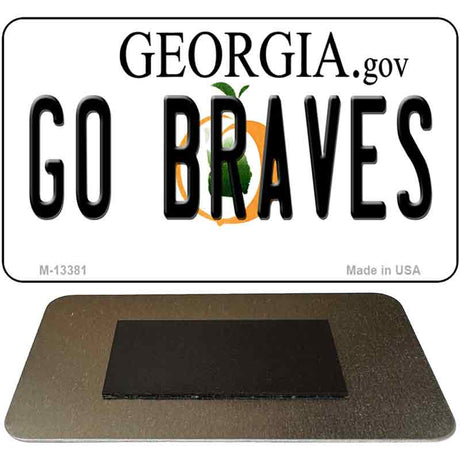 Go Braves Novelty Metal Magnet M-13381