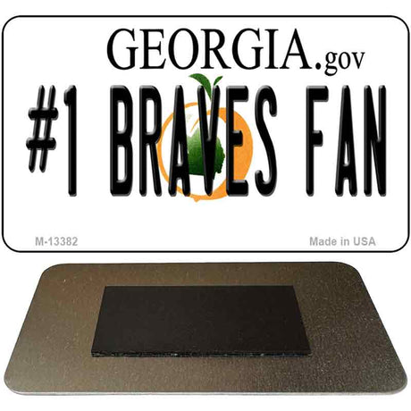 Number 1 Braves Fan Novelty Metal Magnet M-13382