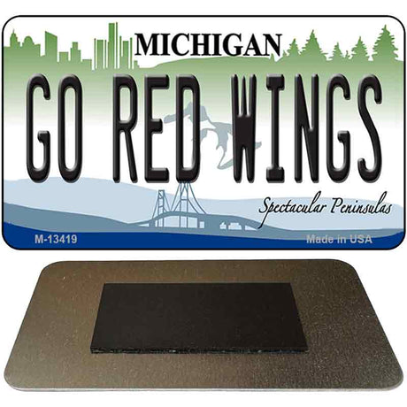 Go Red Wings Novelty Metal Magnet M-13419