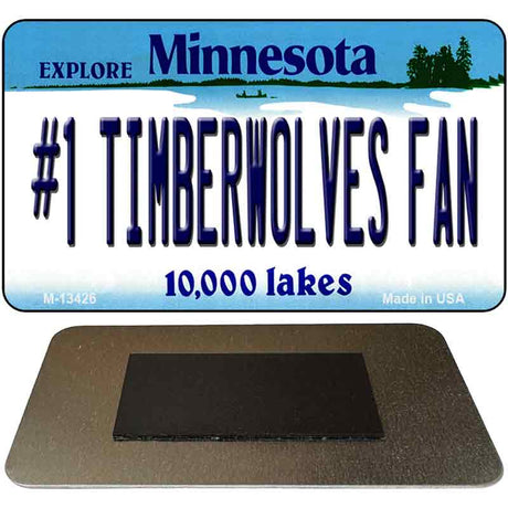 Number 1 Timberwolves Fan Novelty Metal Magnet M-13426