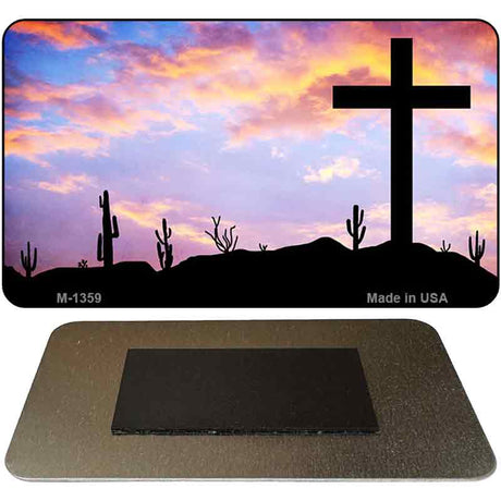 Sunset Cross Novelty Metal Magnet M-1359