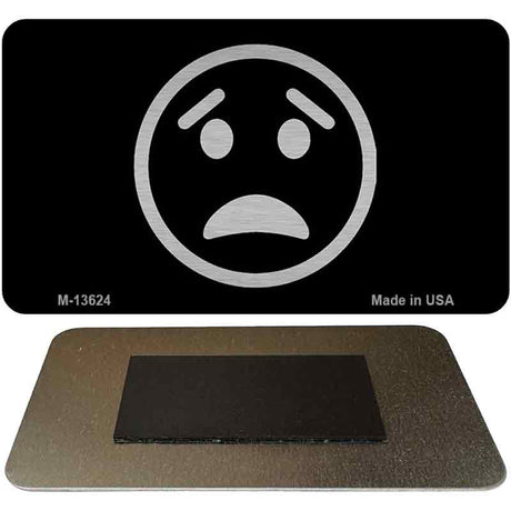 Worried Black Novelty Metal Magnet M-13624