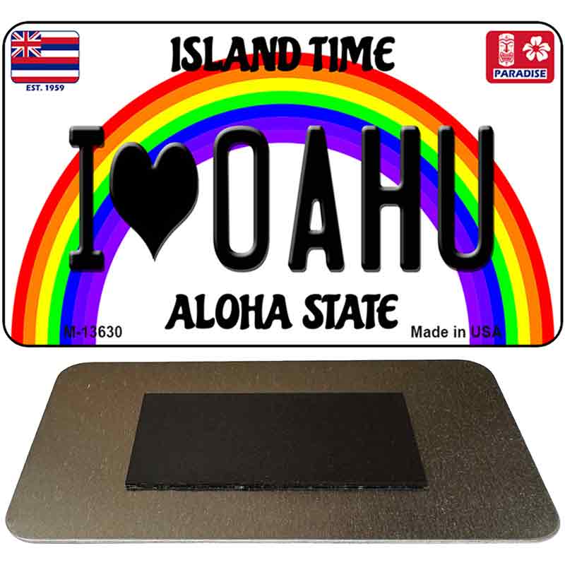 I Heart Oahu Novelty Metal Magnet M-13630