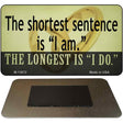 Longest Sentence I Do Novelty Metal Magnet M-13672