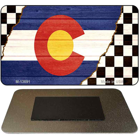 Colorado Racing Flag Novelty Metal Magnet M-13691