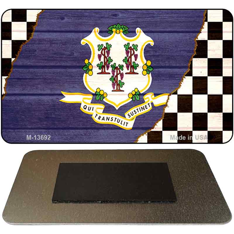 Connecticut Racing Flag Novelty Metal Magnet M-13692