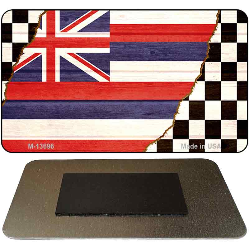 Hawaii Racing Flag Novelty Metal Magnet M-13696