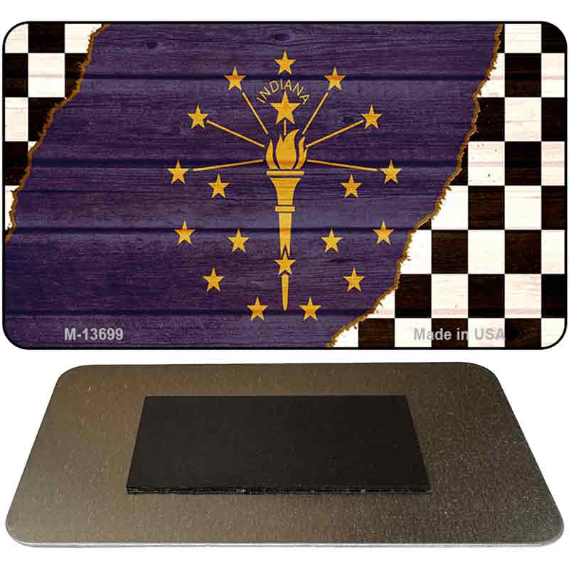 Indiana Racing Flag Novelty Metal Magnet M-13699