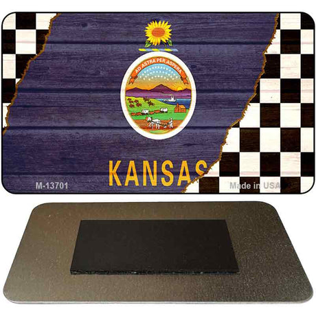 Kansas Racing Flag Novelty Metal Magnet M-13701