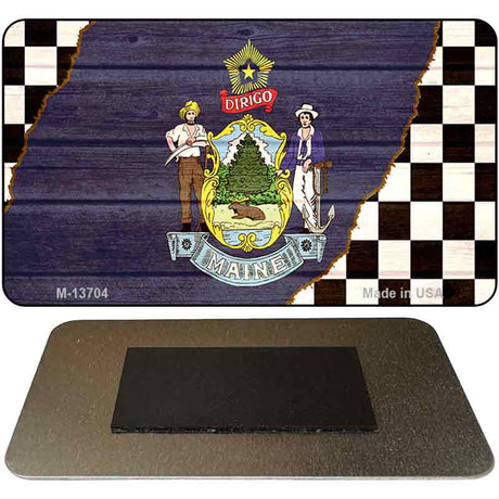 Maine Racing Flag Novelty Metal Magnet M-13704