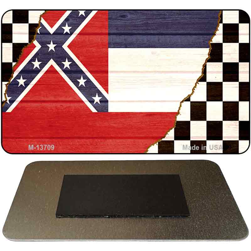 Mississippi Racing Flag Novelty Metal Magnet M-13709