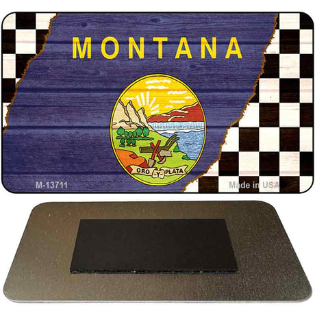 Montana Racing Flag Novelty Metal Magnet M-13711