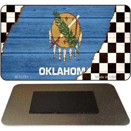 Oklahoma Racing Flag Novelty Metal Magnet M-13721