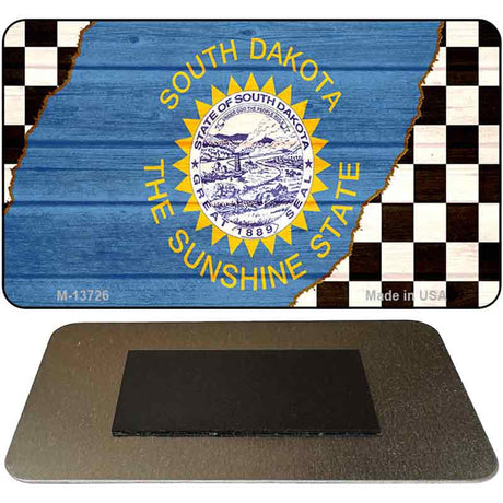 South Dakota Racing Flag Novelty Metal Magnet M-13726