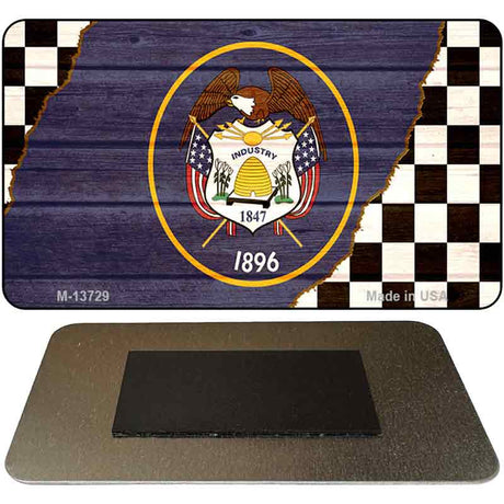 Utah Racing Flag Novelty Metal Magnet M-13729