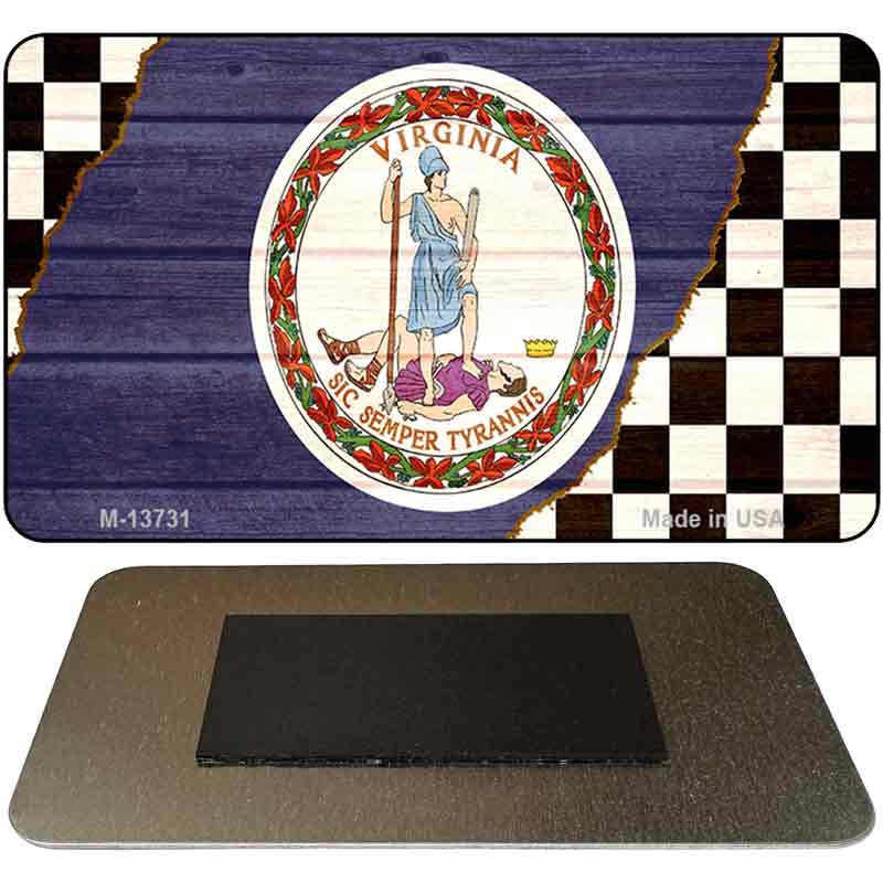 Virginia Racing Flag Novelty Metal Magnet M-13731