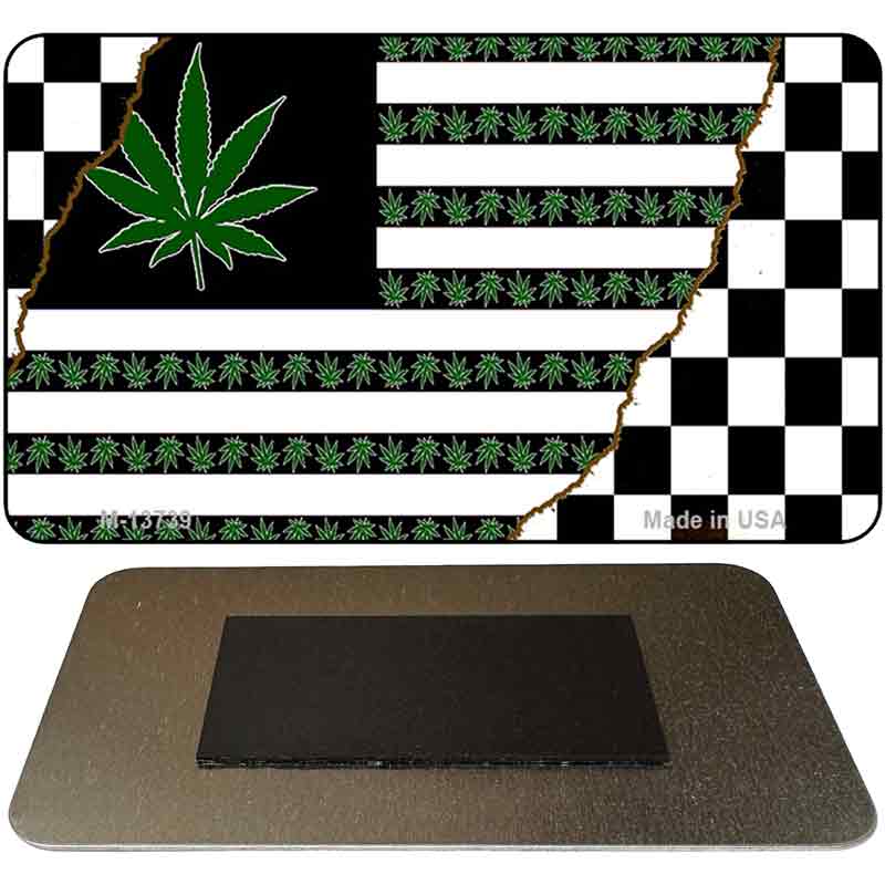 Weed American Racing Flag Novelty Metal Magnet M-13739