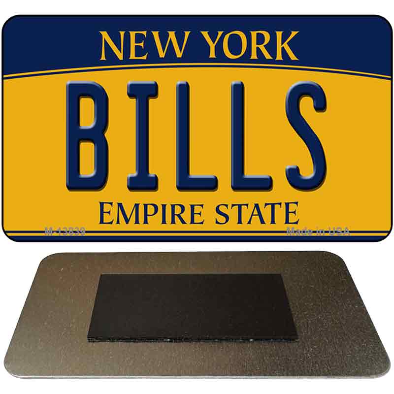 Bills NY Yellow Novelty Metal Magnet