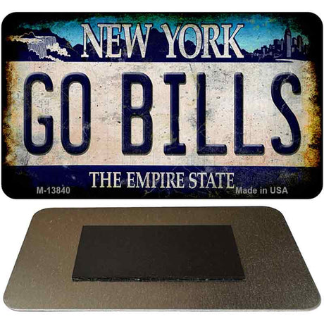 Go Bills New York Rusty Novelty Metal Magnet