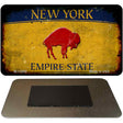 Red Buffalo NY Yellow Rusty Novelty Metal Magnet