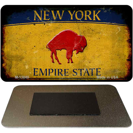 Red Buffalo NY Yellow Rusty Novelty Metal Magnet