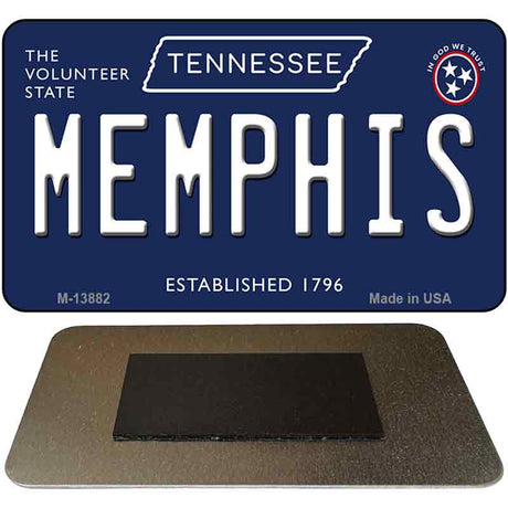 Memphis Tennessee Blue Novelty Metal Magnet