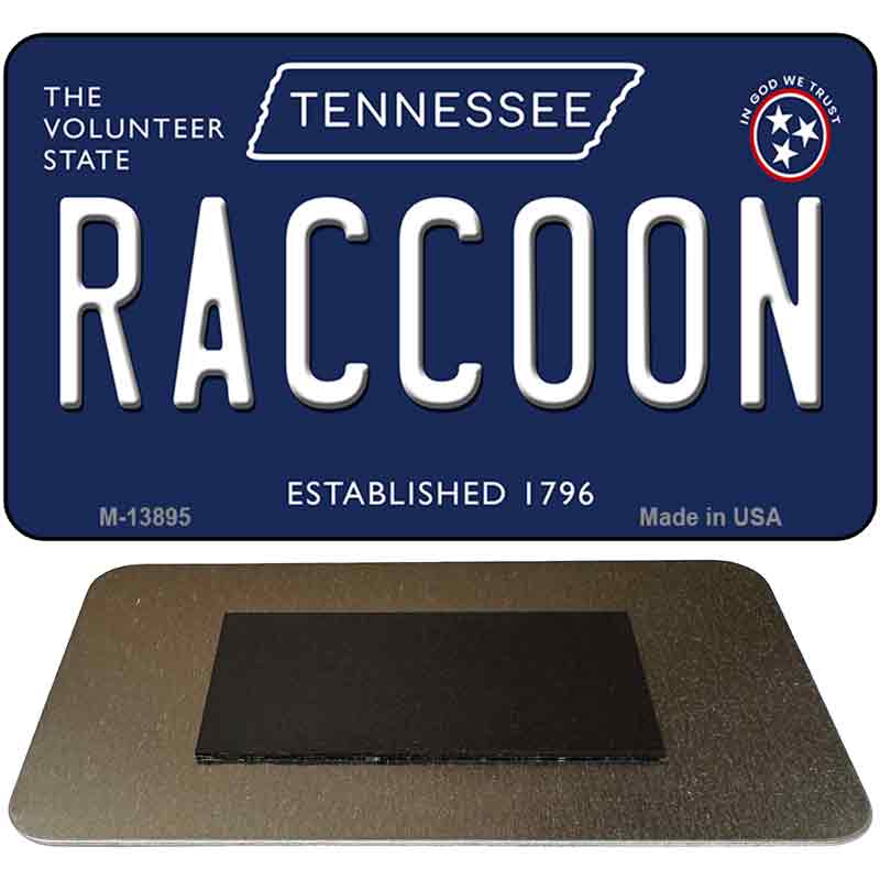 Raccoon Tennessee Blue Novelty Metal Magnet