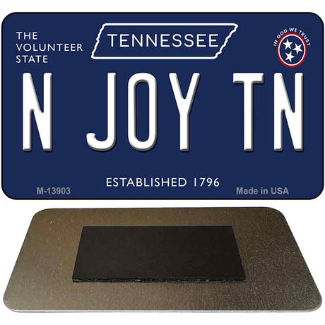 N Joy TN Tennessee Blue Novelty Metal Magnet