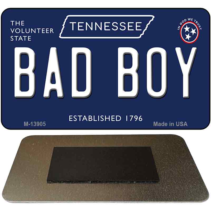 Bad Boy Tennessee Blue Novelty Metal Magnet