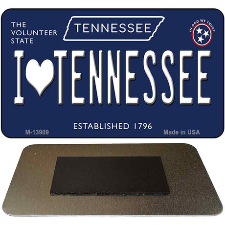 I Heart TN Tennessee Blue Novelty Metal Magnet