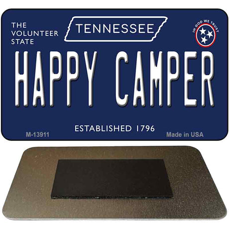 Happy Camper Tennessee Blue Novelty Metal Magnet