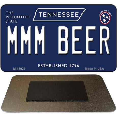 Mmm Beer Tennessee Blue Novelty Metal Magnet