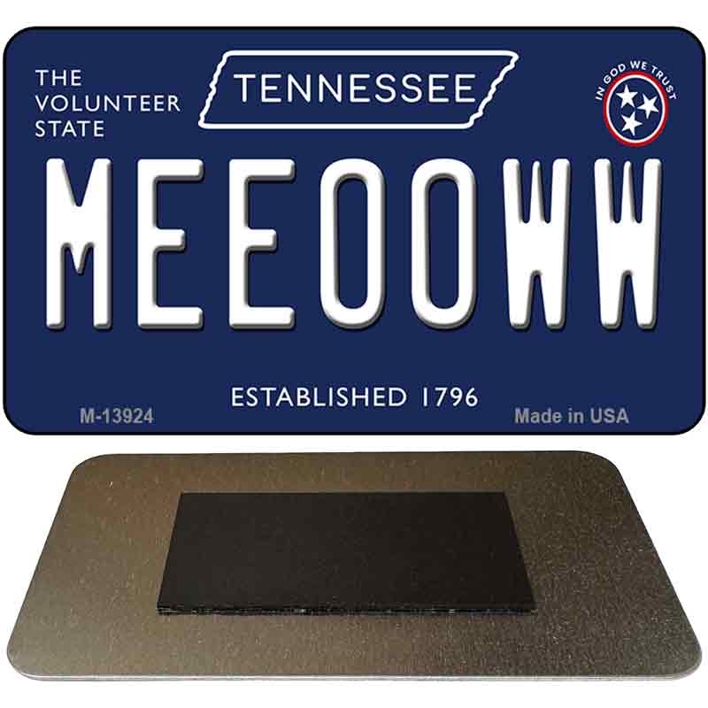 Meeooww Tennessee Blue Novelty Metal Magnet