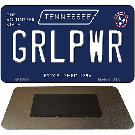 Grlpwr Tennessee Blue Novelty Metal Magnet