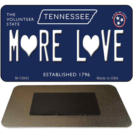 More Love Hearts Tennessee Blue Novelty Metal Magnet