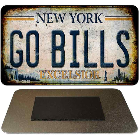 Go Bills New York White Novelty Metal Magnet