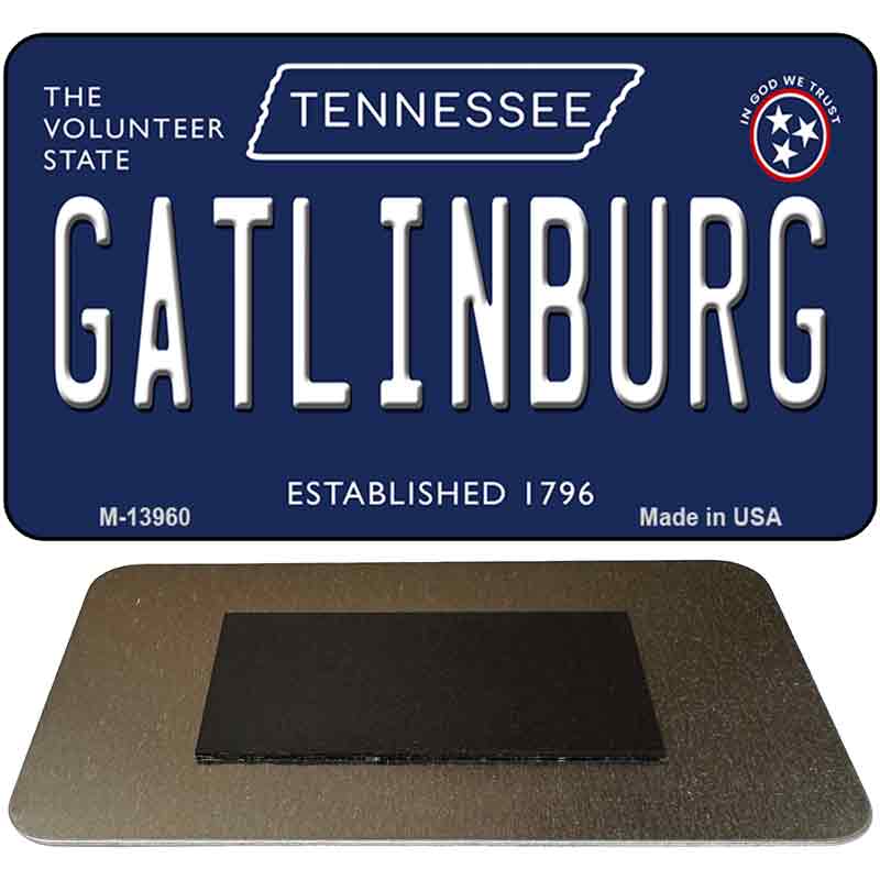 Gatlinburg Tennessee Blue Novelty Metal Magnet