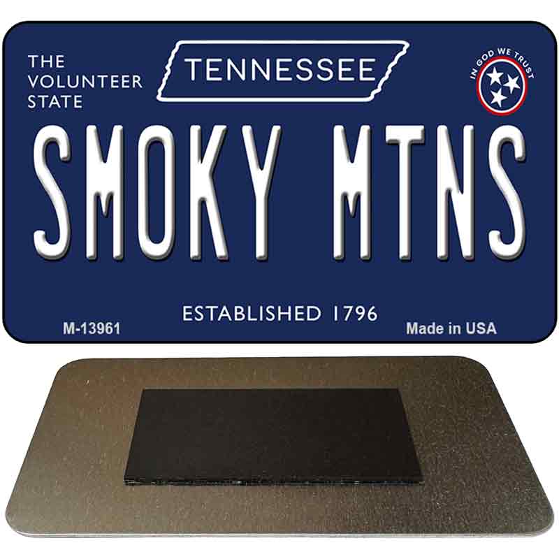 Smoky Mtns Tennessee Blue Novelty Metal Magnet