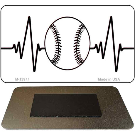 Baseball Heart Beat Novelty Metal Magnet