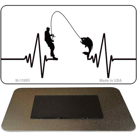 Fishing Heart Beat Novelty Metal Magnet