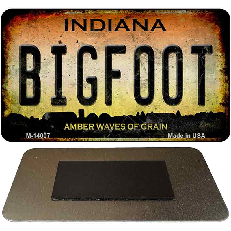 Bigfoot Indiana Novelty Metal Magnet