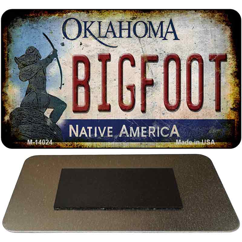 Bigfoot Oklahoma Novelty Metal Magnet