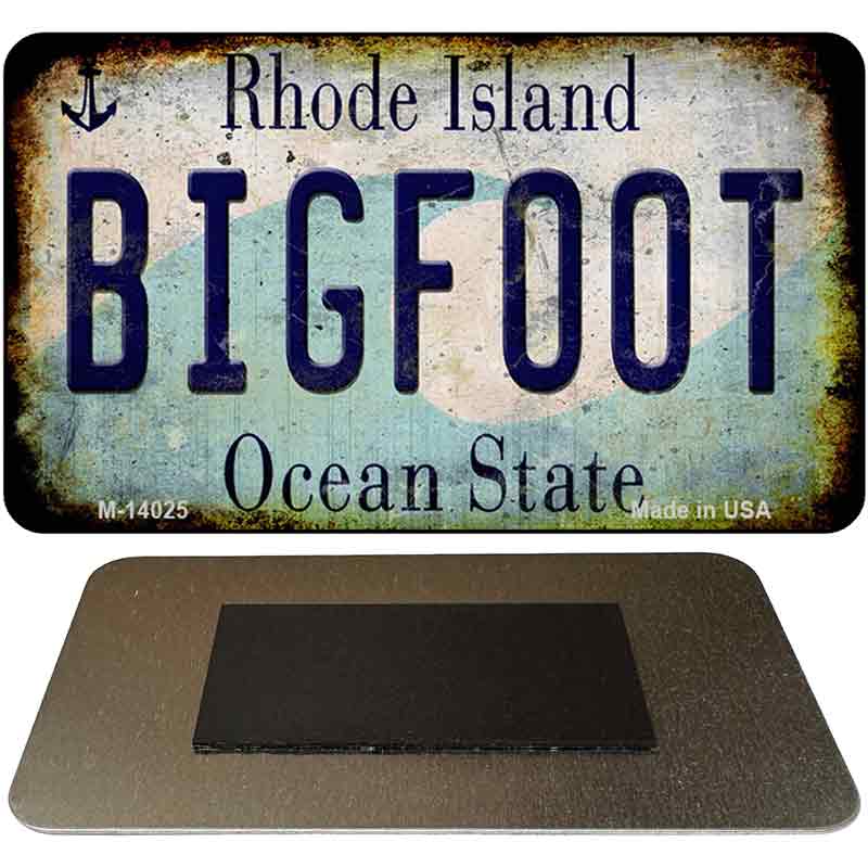 Bigfoot Rhode Island Novelty Metal Magnet