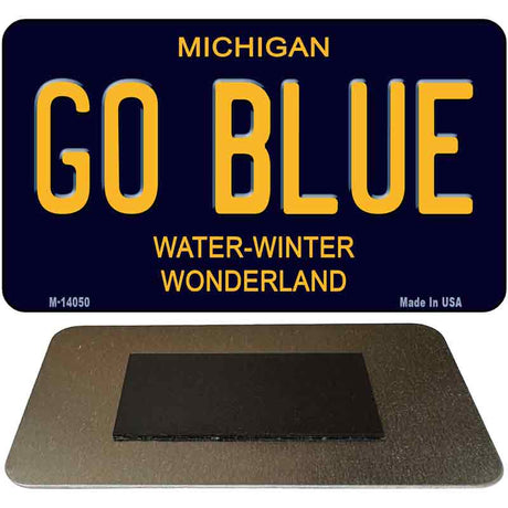 Go Blue Michigan Blue Novelty Metal Magnet