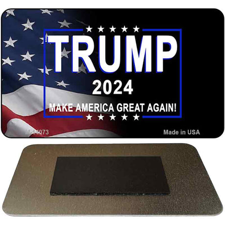 Trump 2024 Flag | Black Novelty Metal Magnet